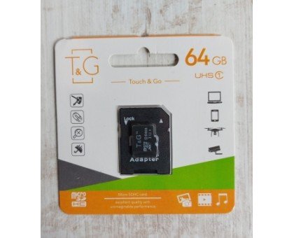 Карта памяти micro SD 64GB 10class с адаптером