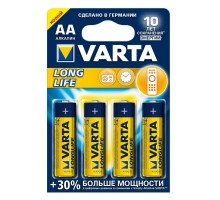 Батарейки Varta - Long Life Alkaline AA LR6 1.5V 4шт