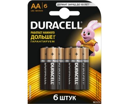 Батарейки Duracell - Basic alkaline MN1500 AA LR6 1.5V 6шт