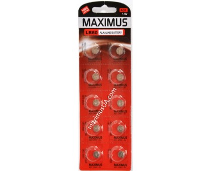 Батарейка Maximus AG1 LR60 1,5V алкалиновая, 10шт.