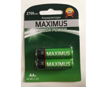 Аккумулятор NiMh Maximus HR6 AA 1.2V 2700mAh, блистер