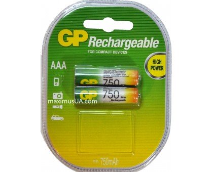 Аккумулятор GP AAA HR3 750mAh, 2шт.