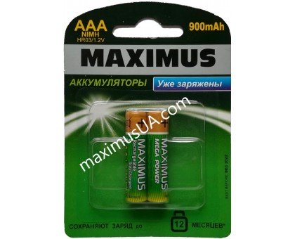 Аккумулятор NiMh Maximus HR03 AAA 1.2V 900mAh, блистер