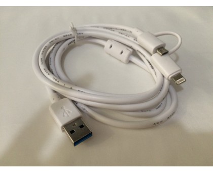 USB кабель 340 lightning-microUSB 2 в 1