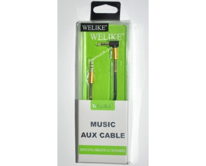 Кабель AUX Welike 407 Г-образный 3,5x3,5 minijack 1,5м 