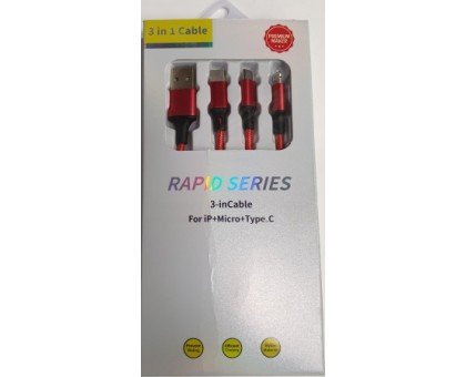 USB кабель Rapid Series 3в1 lightning-microUSB-type-C