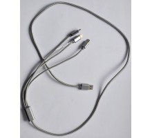USB кабель 415 3 in 1 lightning, 2 x microUSB